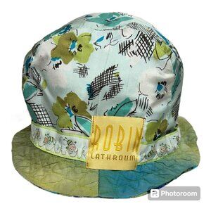 Fiber Artist Art to Wear Robin Lathroum Hand Dyed Bucket Hat Reversible Colorful